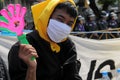 Masked Yellow-Shirt Protester