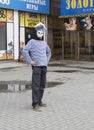 The masker in pedestrian street , yekaterinburg,russian