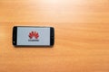Maski, India - June 21, 2019: Huawei logo on screen of Mobile. Huawei Technologies Co., Ltd. is a Chinese multinational networking