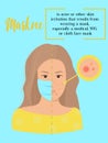 Maskne concept. Infographic vector illustration with defenition of mascne - acne or irritation caused by wearing protective face Royalty Free Stock Photo