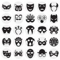 Masks icons set on circles background for graphic and web design. Simple vector sign. Internet concept symbol for Royalty Free Stock Photo