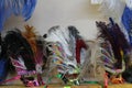 masks made of ostrich feathers from Bulgaria Royalty Free Stock Photo
