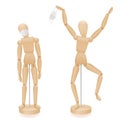 Masks Required End Of Mask Duty Wooden Figure Irritated Happy