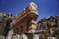 Masks of the stone theater in the ancient city of Myra Royalty Free Stock Photo