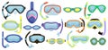 Masks for swimming vector cartoon set icon. Isolated cartoon set icon underwater glasses . Vector illustration masks for