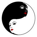Masks. Ying yang symbol Royalty Free Stock Photo