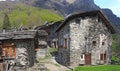 Maslana is an ancient rural village accessible only on foot. Valbondione, Bergamo, Orobie Alps, Italy