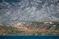 Maslenica bridge, A1 Highway bridge under Velebit Mountain, Dalmatia, Croatia Royalty Free Stock Photo