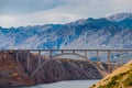 Maslenica bridge, A1 Highway bridge under Velebit Mountain, Dalmatia, Croatia Royalty Free Stock Photo