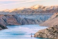 Maslenica Bridge and mountain Velebit Royalty Free Stock Photo