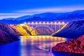 Maslenica Bridge nightscape Royalty Free Stock Photo