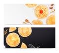 Maslenitsa Pancakes Realistic Horizontal Banners