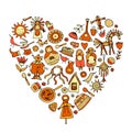 Maslenitsa or Shrovetide. Heart shape for your design