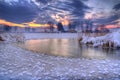 Maslovo dam near Kostinbrod, Bulgaria - winter picture Royalty Free Stock Photo