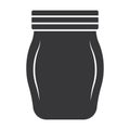 Mason bottle or Mason glass jar flat vector icon for apps and websites