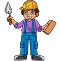 Mason and Bricks Cartoon Colored Clipart