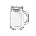 Glass mason jar vector art illustration design