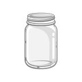 Open glass mason jar clipart