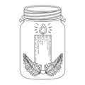 Mason jar with christmas candle icon inside