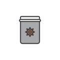 Mason jar with christmas decoration star filled outline icon