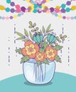 Mason jar flowers garland balls decoration