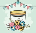 Mason jar flowers pennants garland decoration