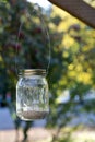 Mason Jar on wood beam