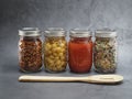 Mason Jars with Preserved Foods