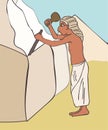 Mason worker of ancient egypt cartoon