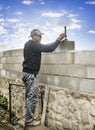 Mason worker bricklayer Royalty Free Stock Photo