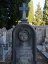 Masonic Gravestone With Ouroboros and the All-Seeing Eye