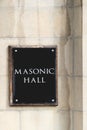 Masonic Hall doorway and sign