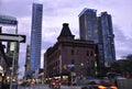 Toronto, 24th June: Downtown Building on Yonge Street by night from Toronto of Ontario Province in Canada Royalty Free Stock Photo