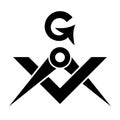 Masonic Square and Compasses (Sacral Emblem of Secret fraternity)