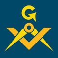 Masonic Square and Compasses (Sacral Emblem of Secret fraternity)