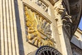 Masonic symbol of the All-Seeing Eye in a triangle with rays on the building of the Kazan Cathedral in Saint Petersburg Royalty Free Stock Photo