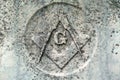 Masonic Symbol Detail On Nineteenth Century Grave
