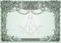 Masonic symbols on a blank letterhead for creating documents.