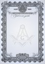 Masonic symbols on a blank letterhead for creating documents. Royalty Free Stock Photo