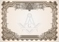 Masonic symbols on a blank letterhead for creating documents. Royalty Free Stock Photo