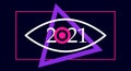 2021 with Masonic symbols flat style vector illustration