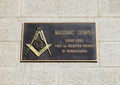 Masonic temple sign in Philadelphia