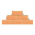 Masonry brick wall icon cartoon vector. Mortar cement Royalty Free Stock Photo