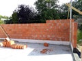 Masonry brick walls building a house