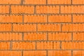 Masonry brown building brick, orange abstract wall texture with blocks construction background Royalty Free Stock Photo