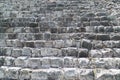 The masonry of the large stone. The pyramid of Kukulkan in Chichen Itza. Mayan pyramids, sky, clouds. Yucatan. Mexico Royalty Free Stock Photo