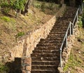 Masonry stairway on a hillside