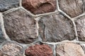 Masonry stone abstract texture on ancient foundation of cathedral. Old tile pattern Royalty Free Stock Photo