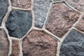 Masonry stone abstract texture on ancient foundation of cathedral. Old tile pattern Royalty Free Stock Photo