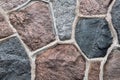 Masonry stone abstract texture on ancient foundation of cathedral. Old tile pattern Royalty Free Stock Photo